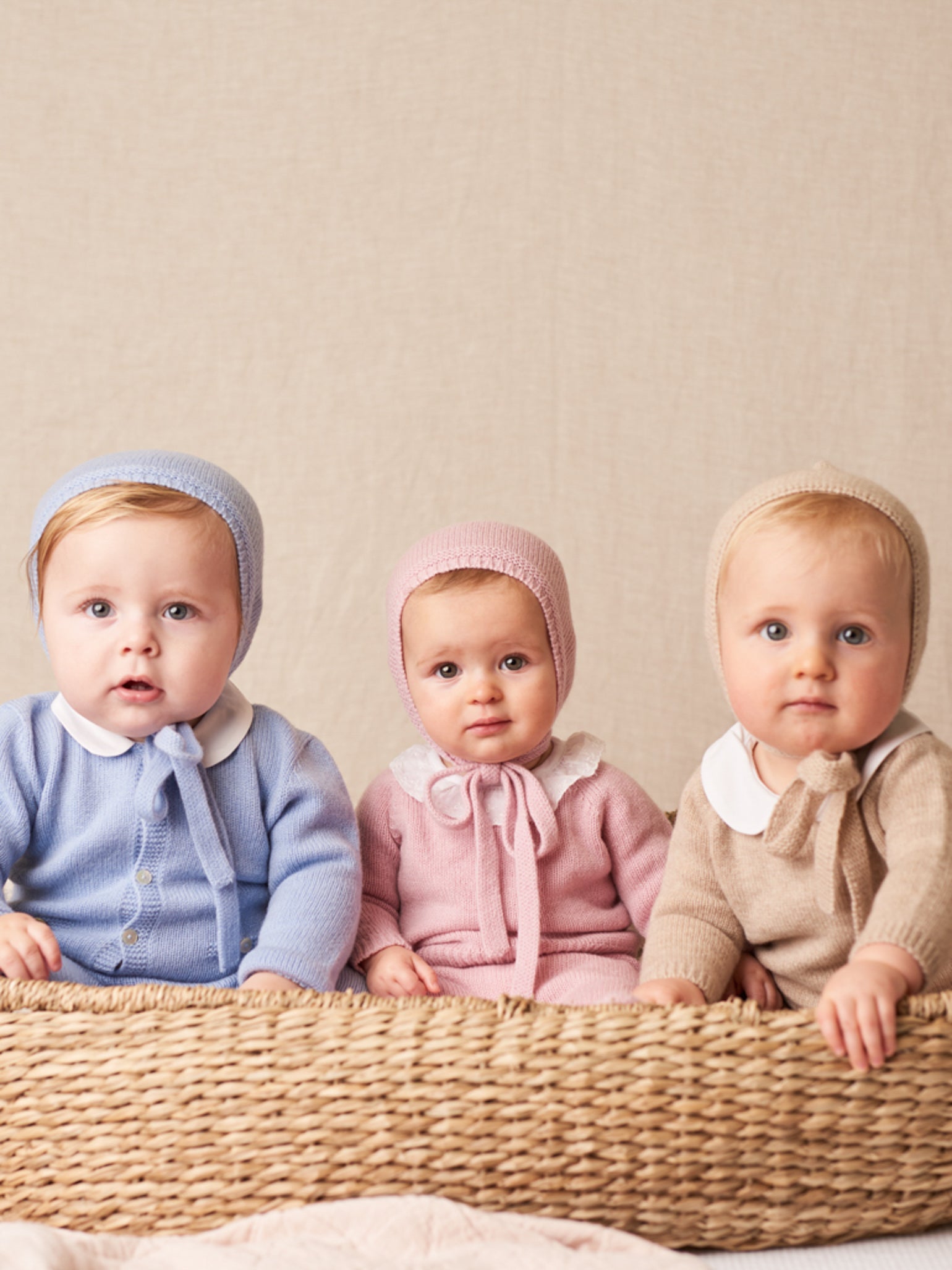 Blue Bigal Cashmere Baby Bonnet