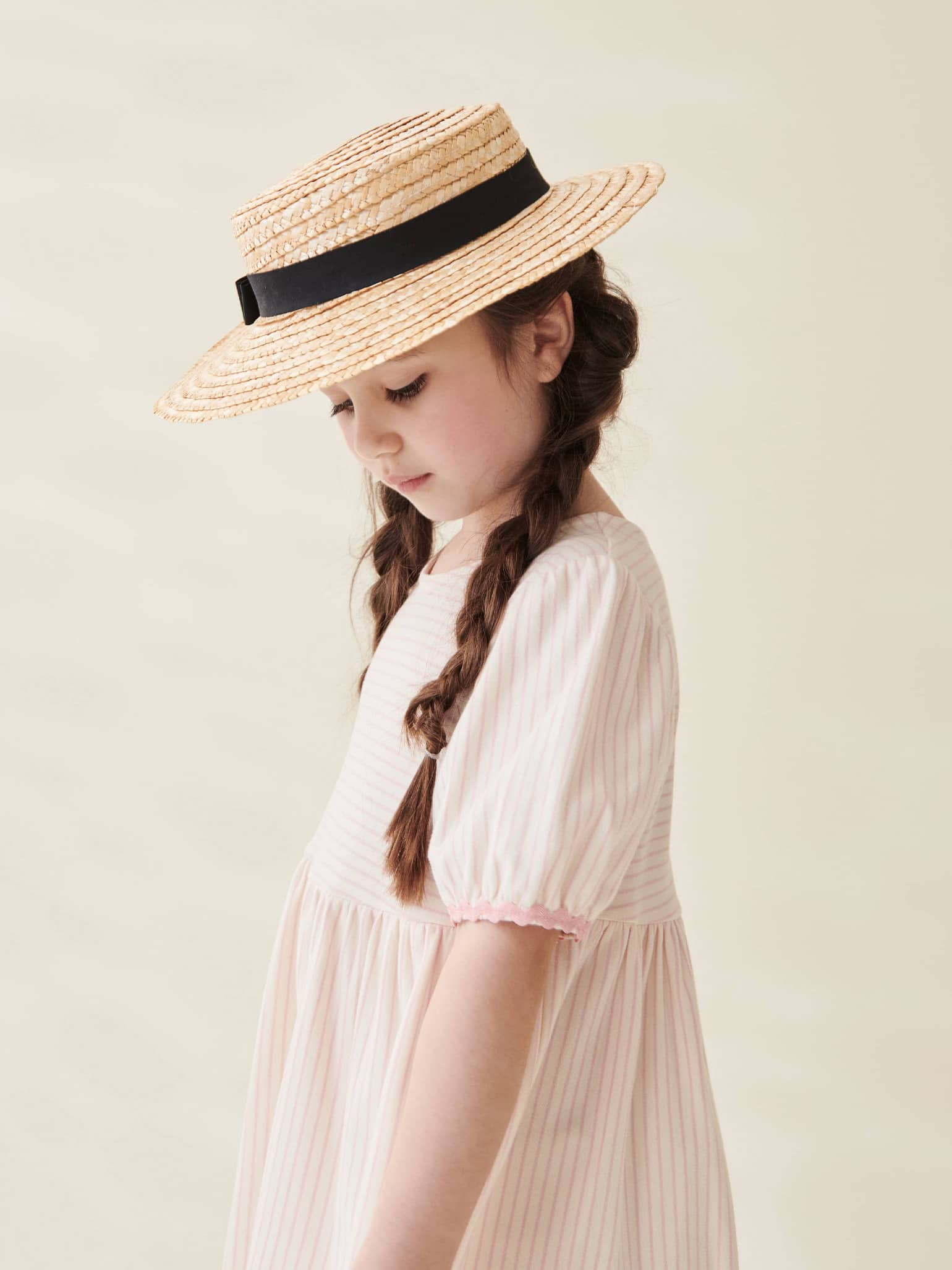 Dusty Pink Stripe Elea Girl Dress