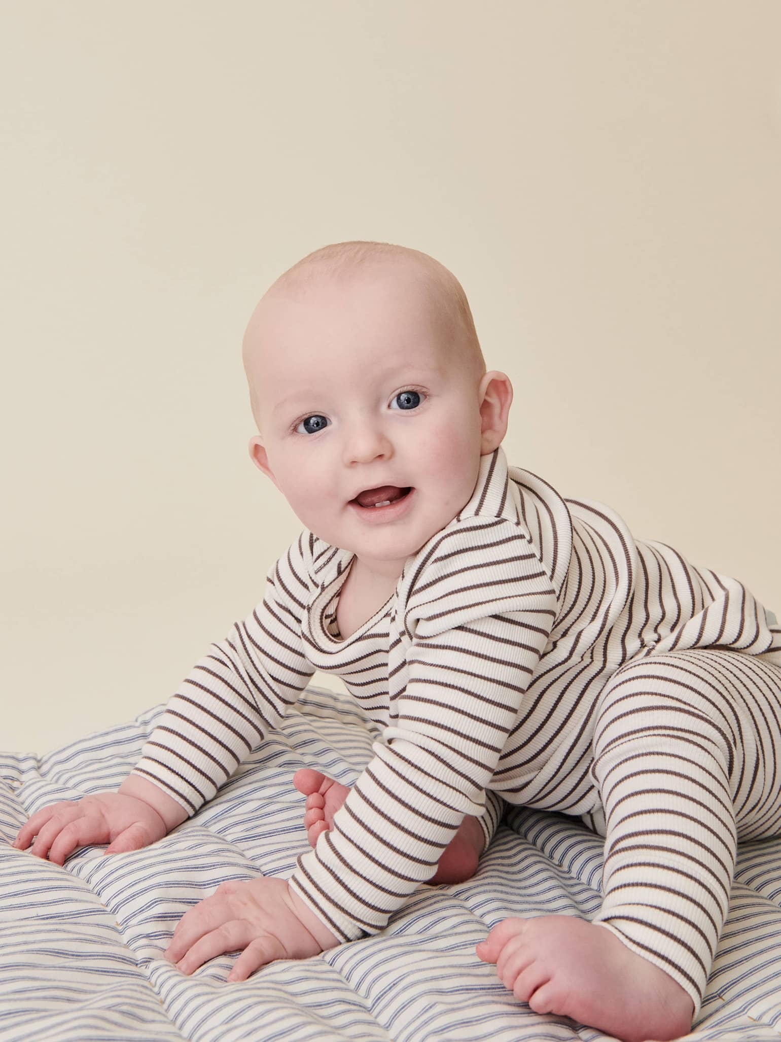 Latte Stripe Elija Baby Leggings