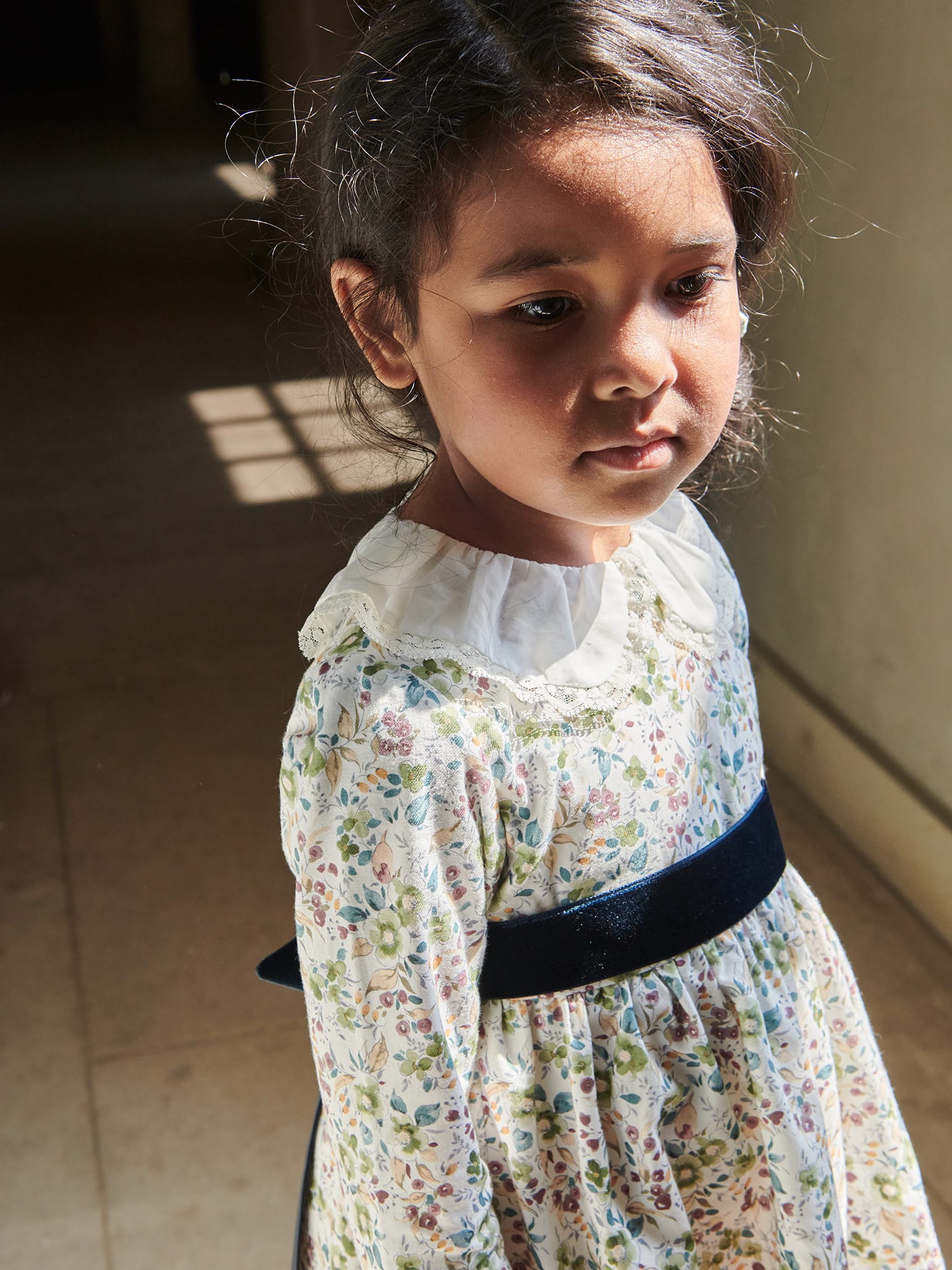 Green Floral Helena Girl Dress