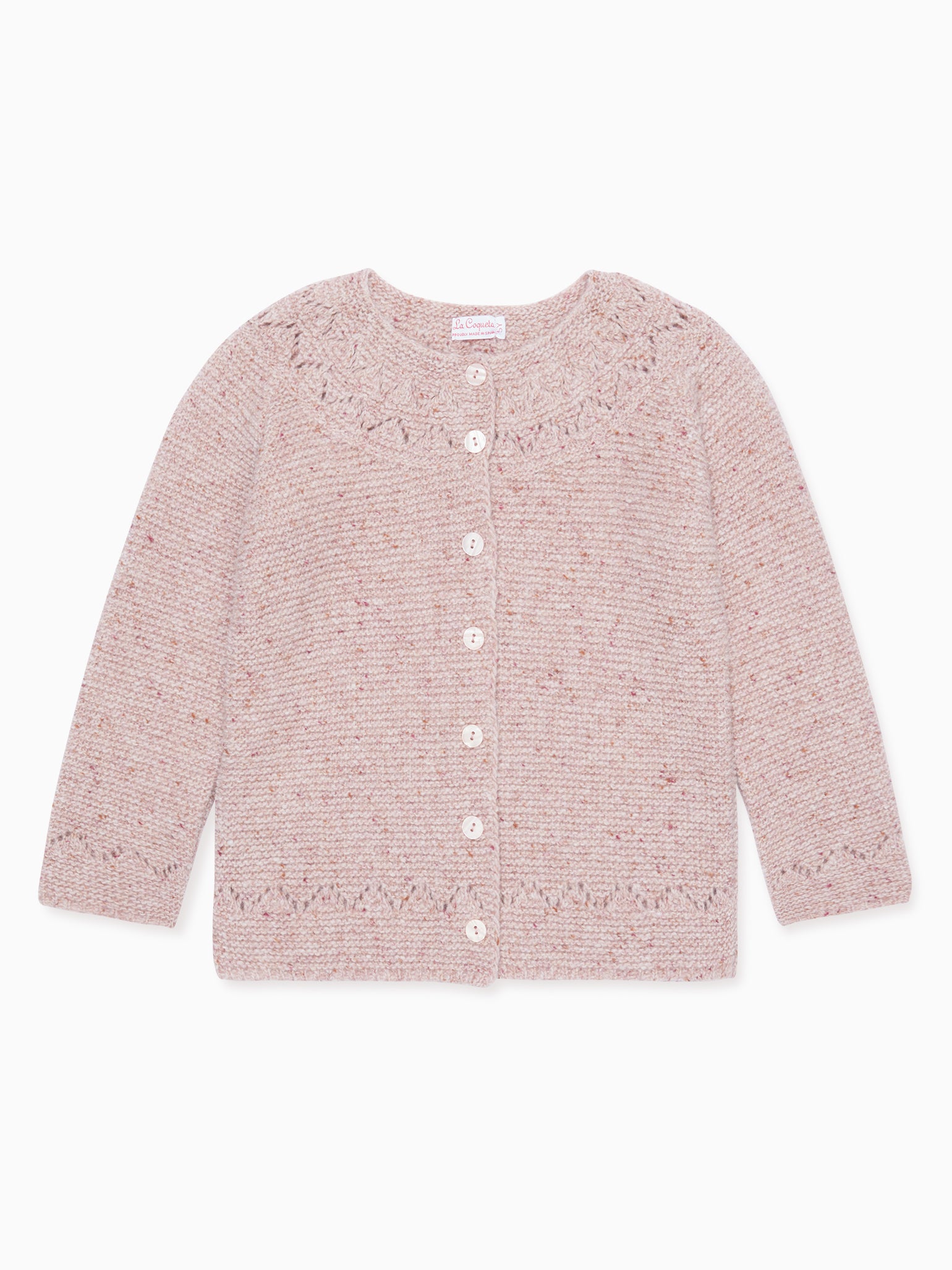 Pink Ivana Merino Girl Cardigan
