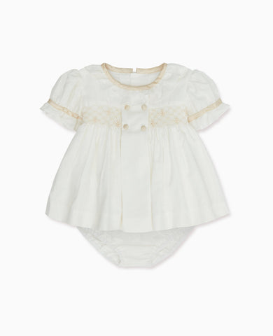Ivory Santina Smock Ceremony Baby Girl Set