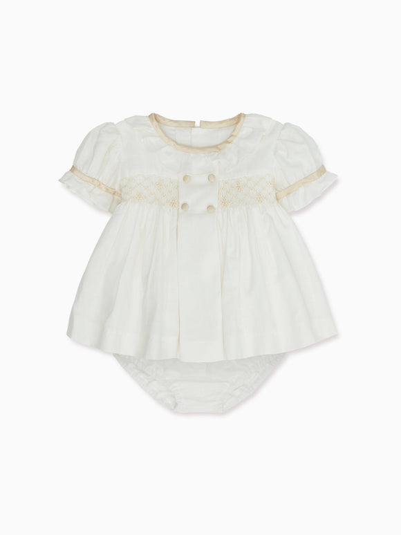 Ivory Santina Smock Ceremony Baby Girl Set