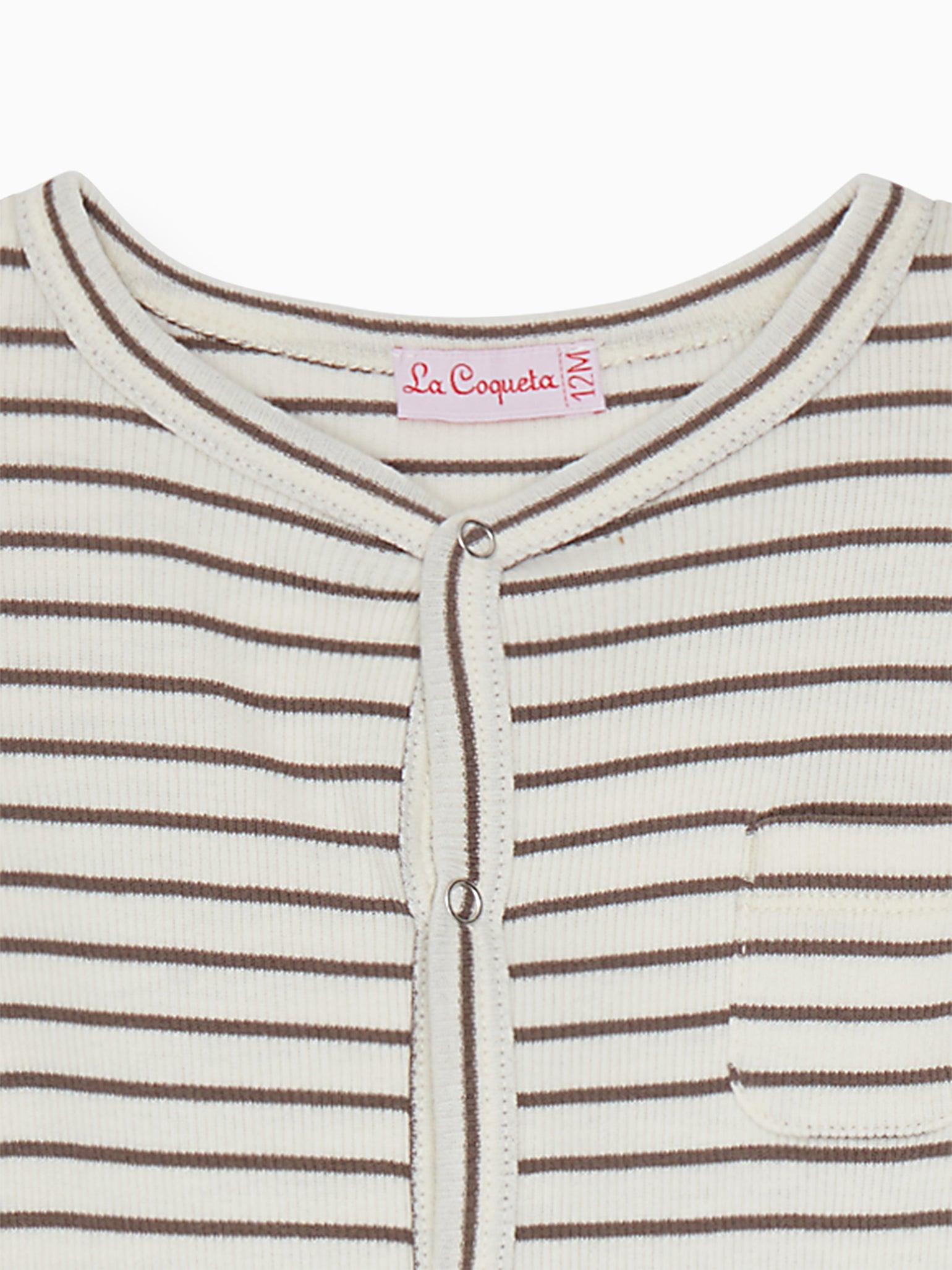 Latte Stripe Levie Baby Sleepsuit