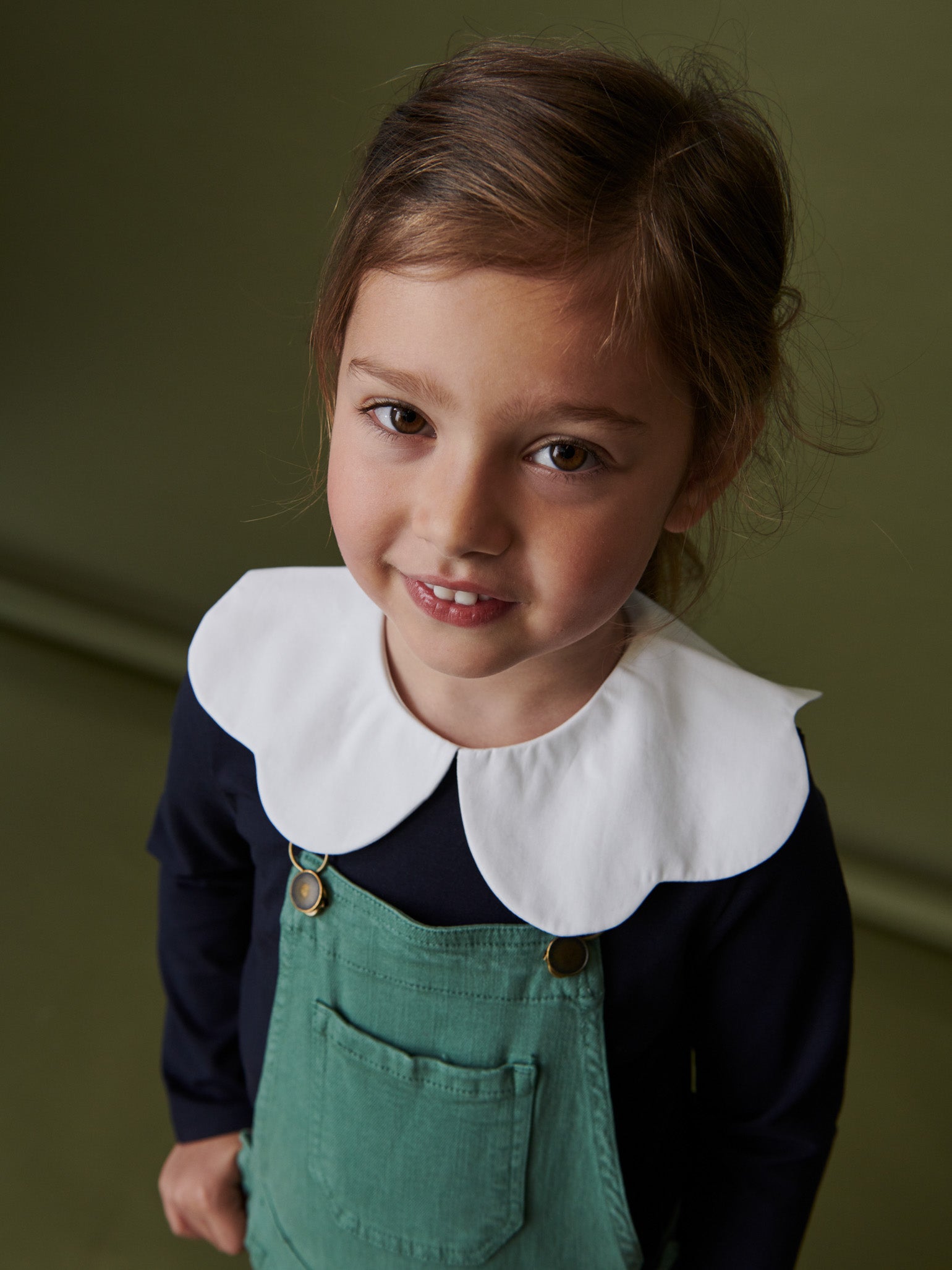 Navy Marina Long Sleeve Girl Top