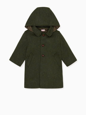 Green Loden Kids Wool Coat