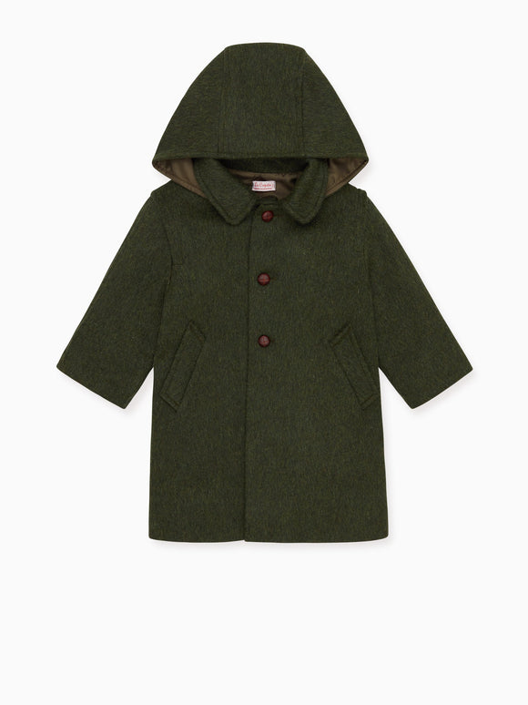 Green Loden Kids Wool Coat