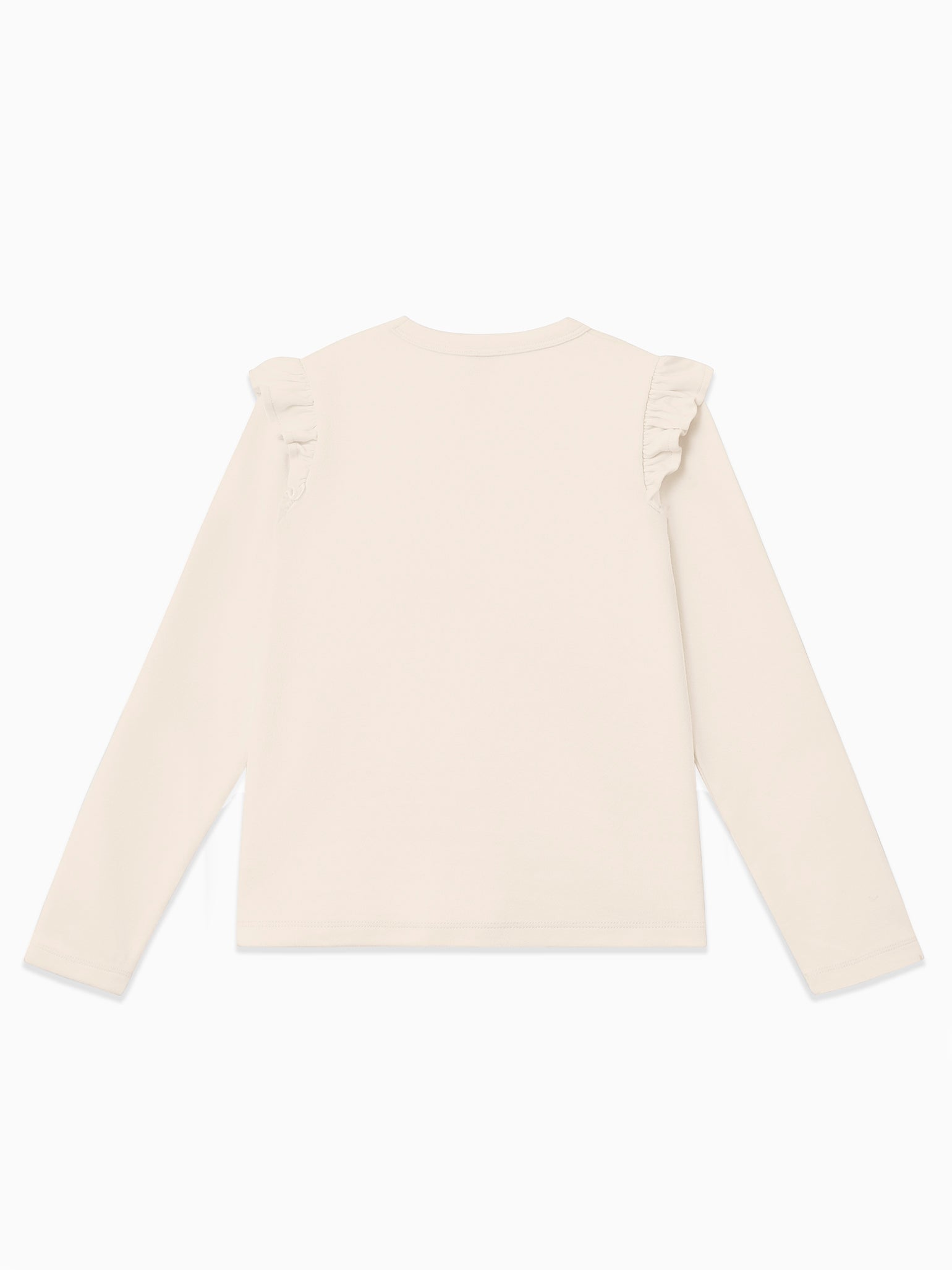 Ivory Maria Frill Sleeve Long Sleeve Girl Top