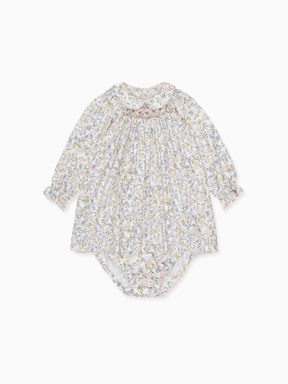 Pink Floral Palma Baby Girl Smock Set