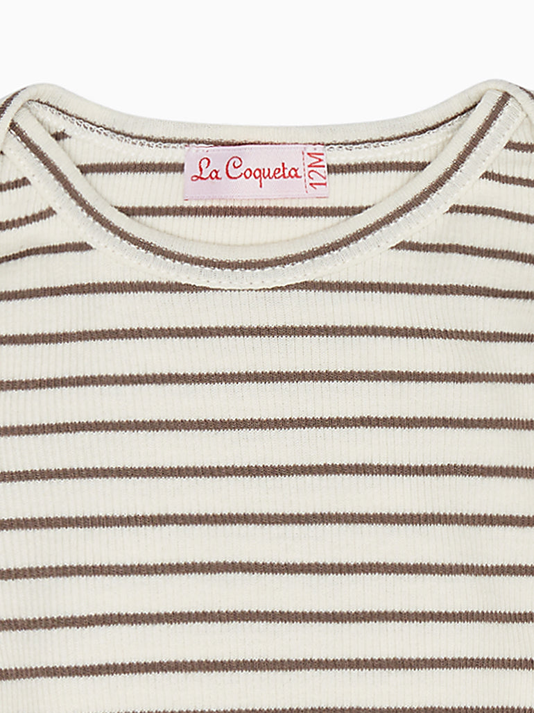 Latte Stripe Remy Baby Body Vest