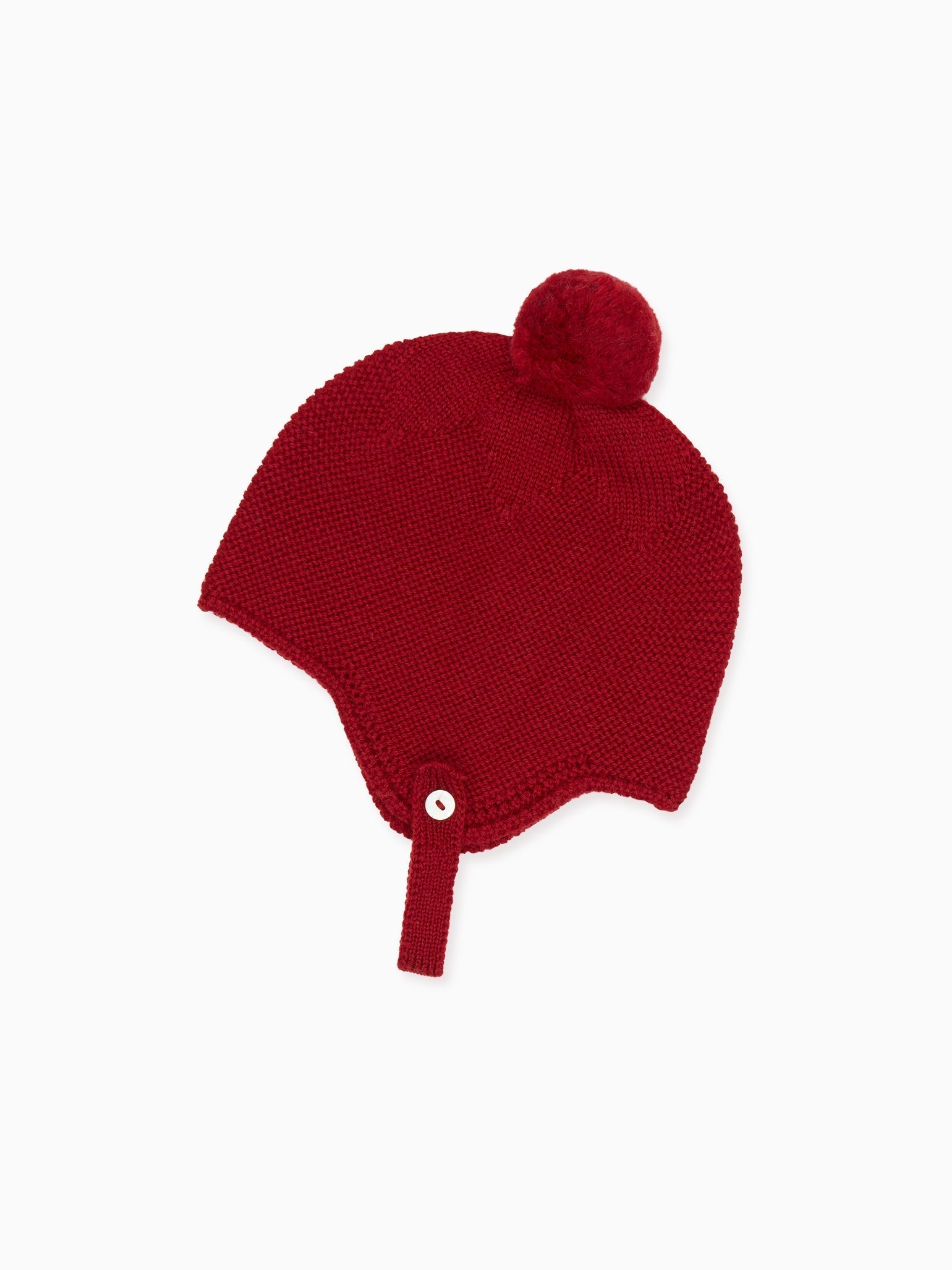 Burgundy Renta Merino Baby Bonnet