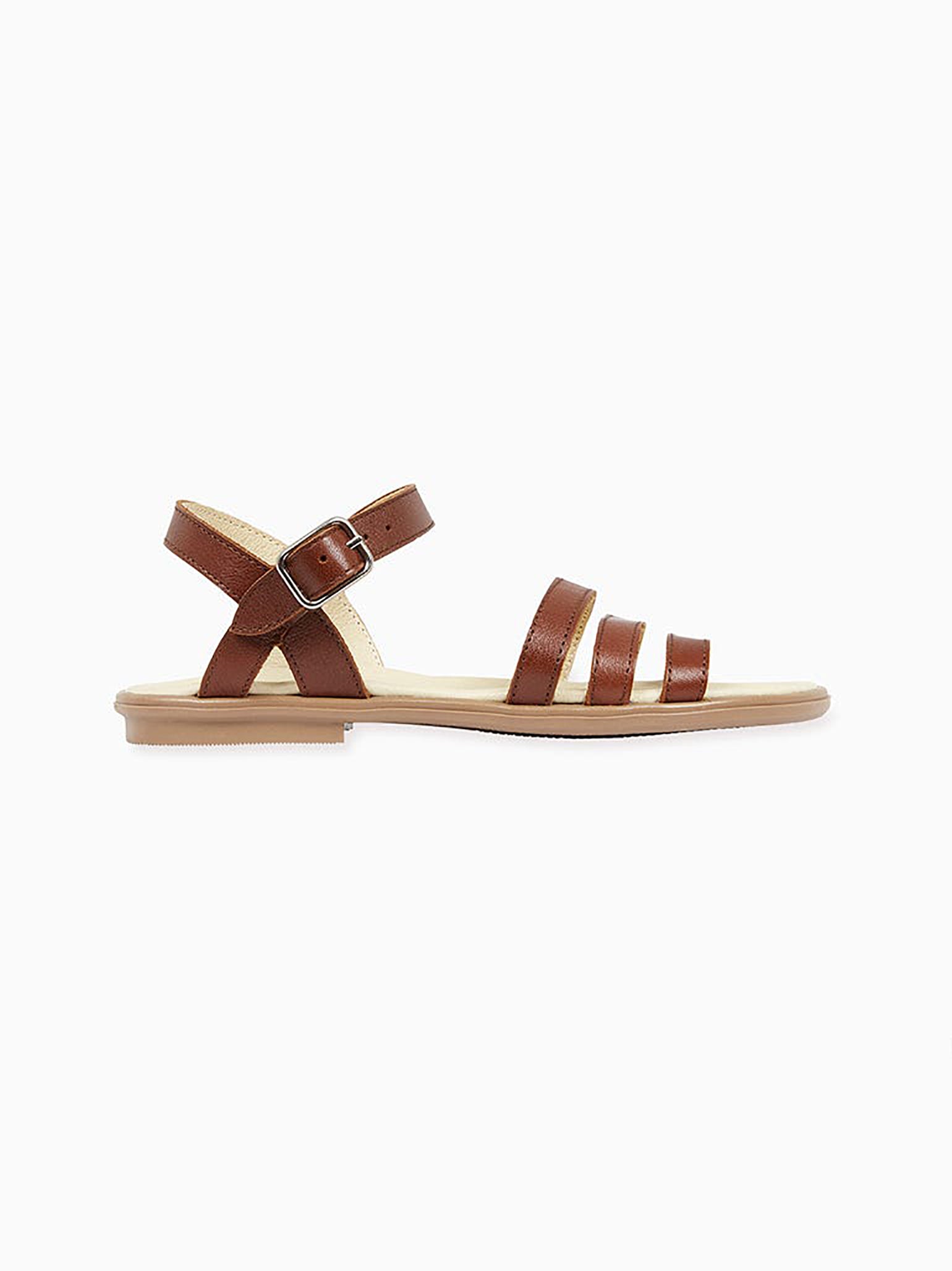 Dark Tan Siena Leather Girl Sandals