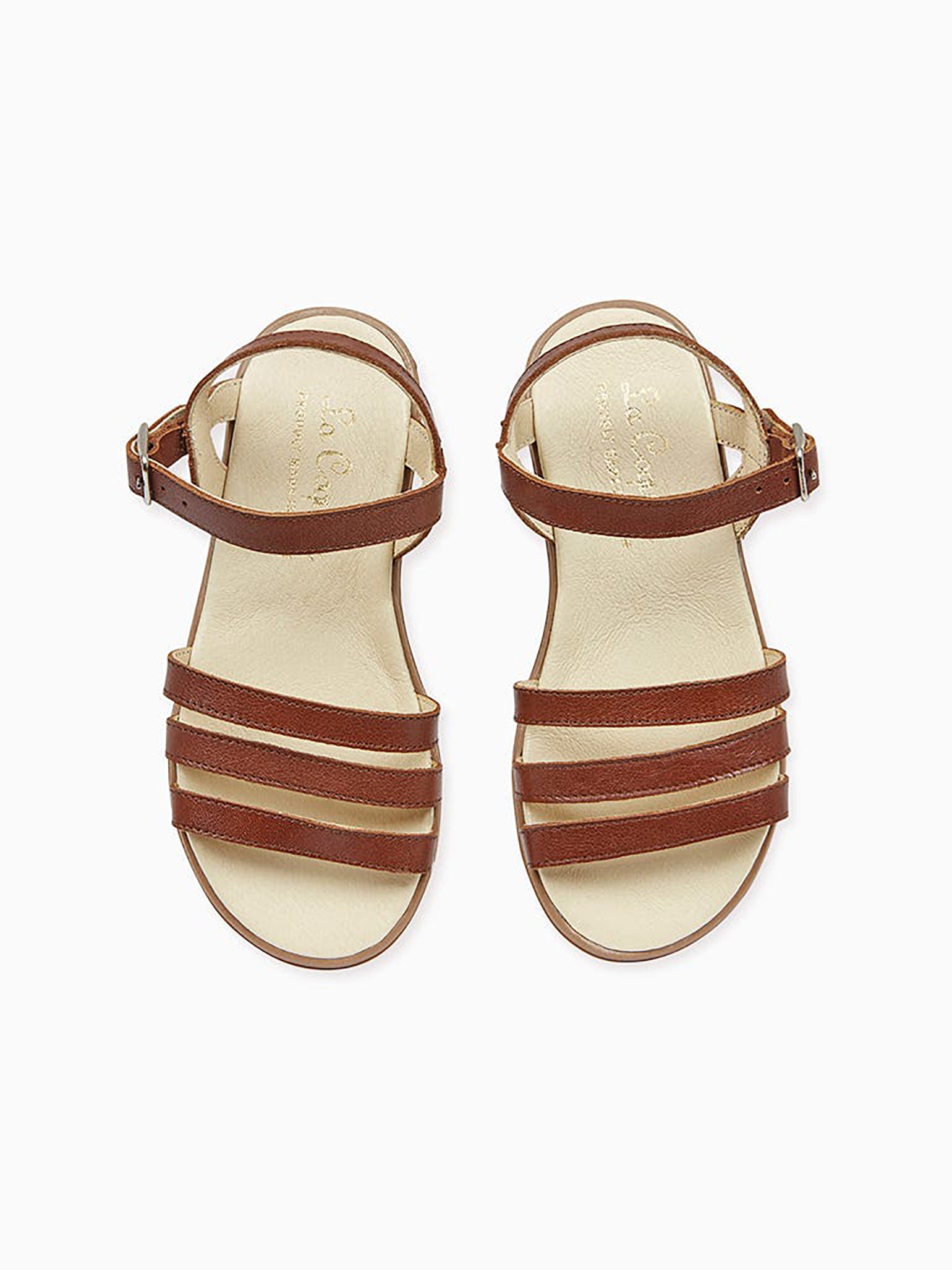 Dark Tan Siena Leather Girl Sandals