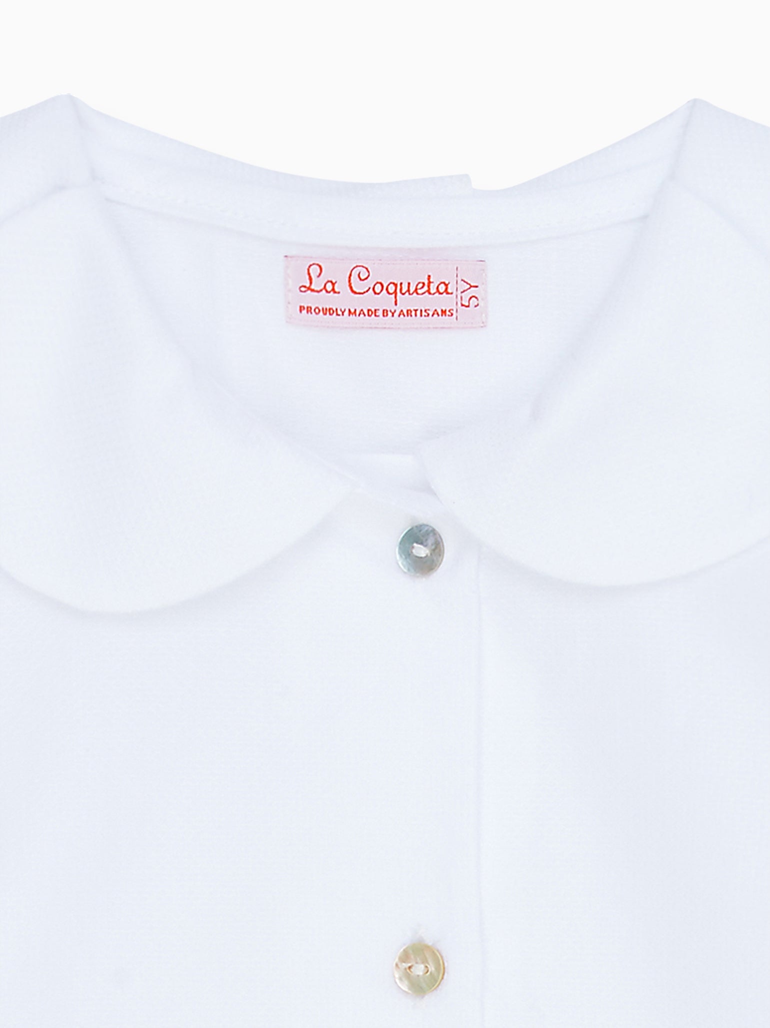 White Tulipe Long Sleeve Girl Shirt