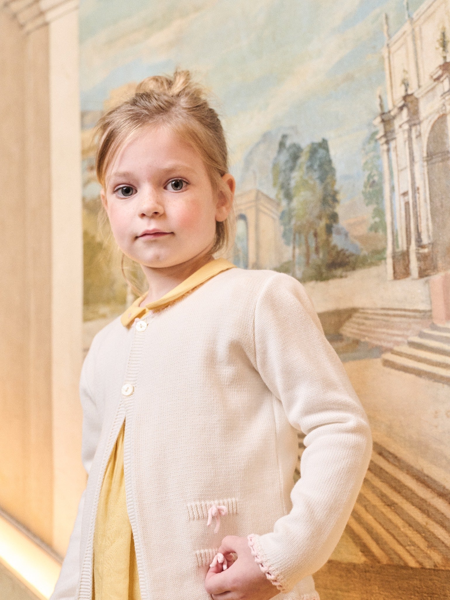 Nicky Hilton x La Coqueta Ivory Farrah Cotton Girl Cardigan