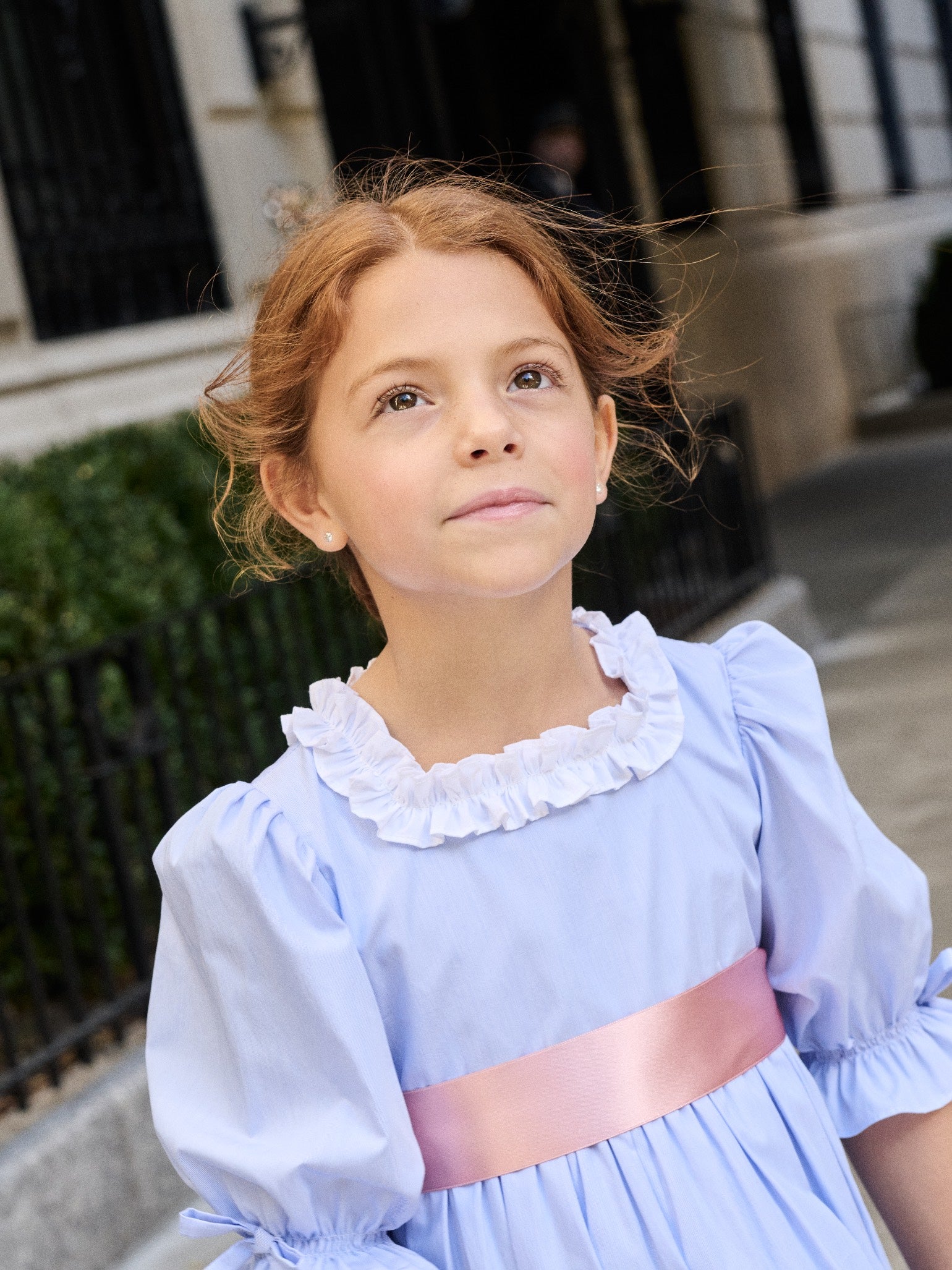 Nicky Hilton x La Coqueta Blue Stripe Milou Girl Dress