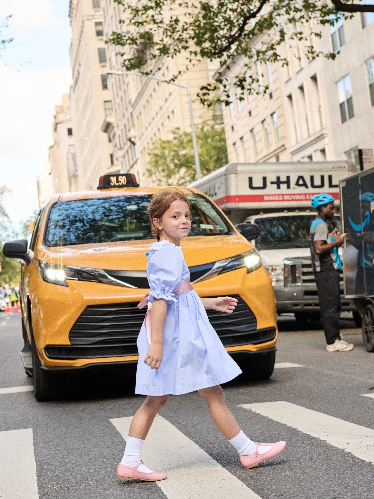 Nicky Hilton x La Coqueta Blue Stripe Milou Girl Dress