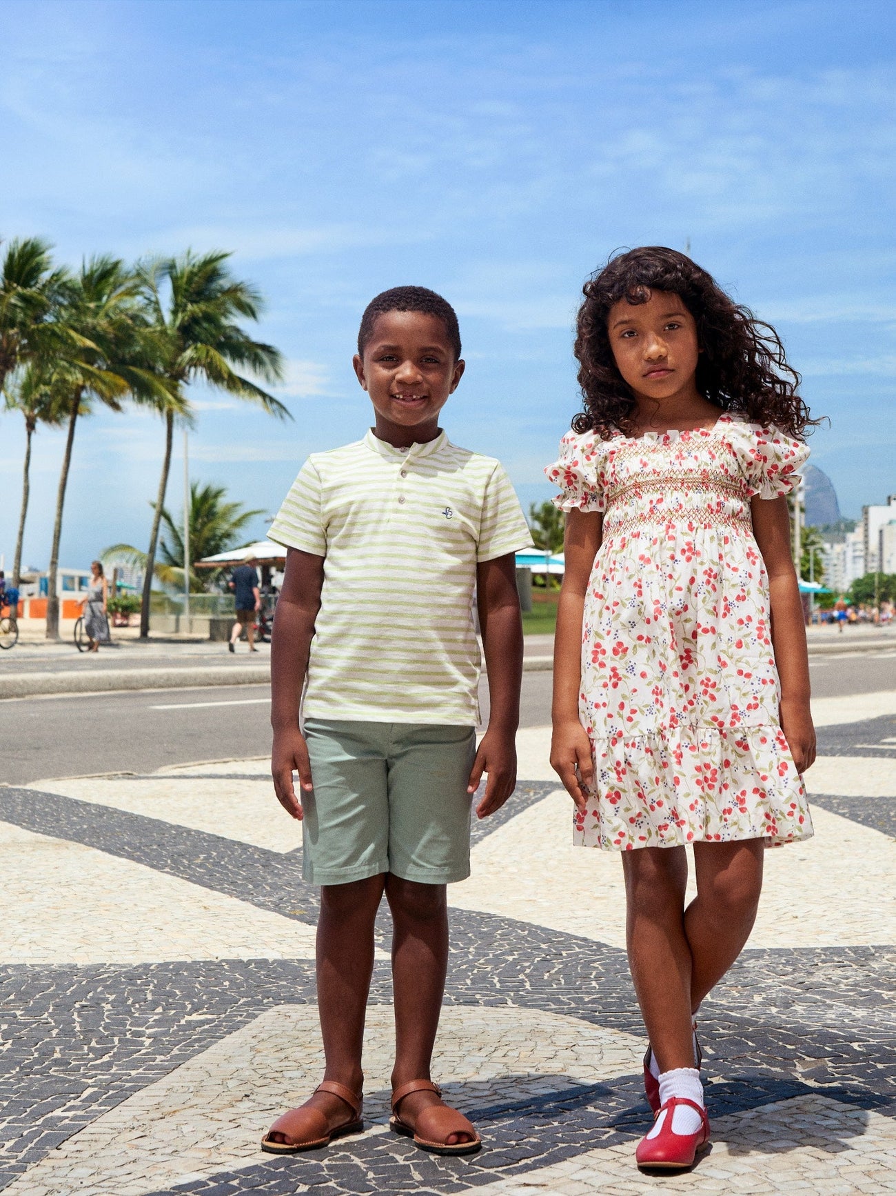 Strawberry Floral Elara Girl Hand-Smocked Dress