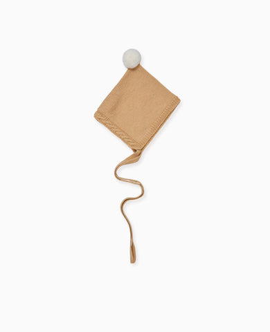 Camel Alma Merino Baby Knitted Bonnet