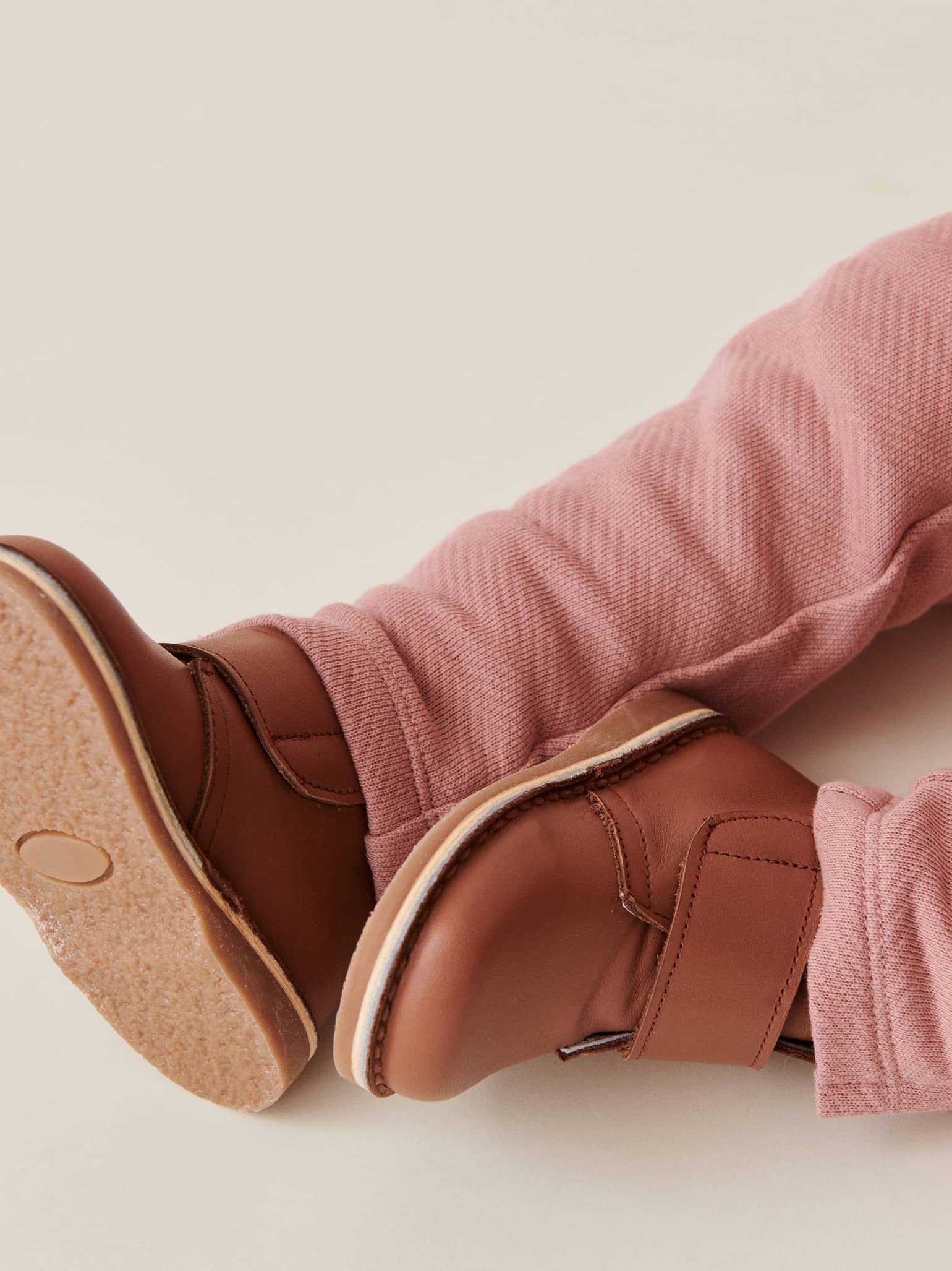 Light Tan Leather Velcro Toddler Abilo Boots