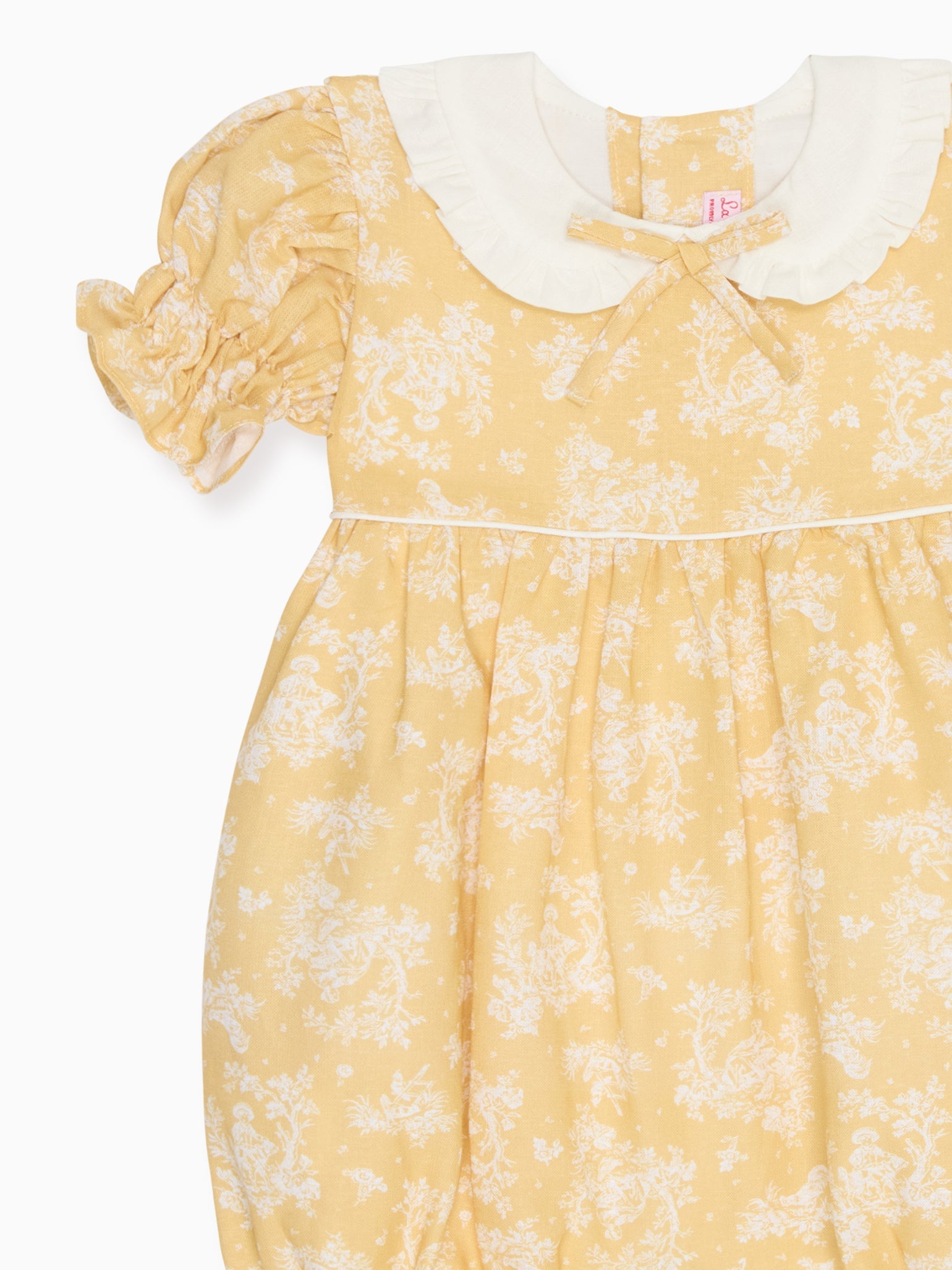 Yellow Toile Abril Baby Girl Romper