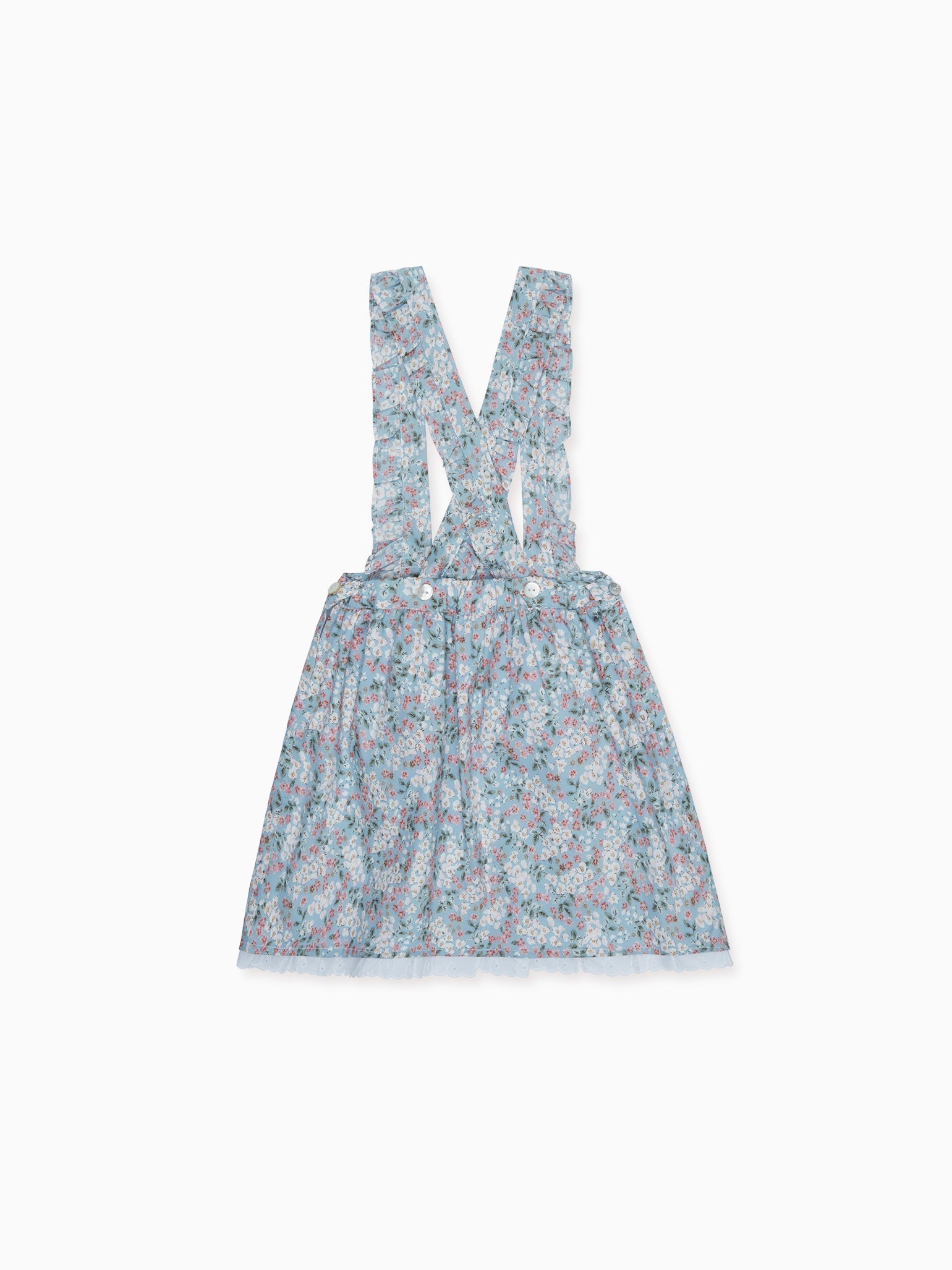 Light Blue Floral Agata Girl Cotton Skirt