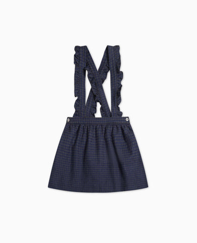 Blue Check Agata Girl Pinafore Skirt