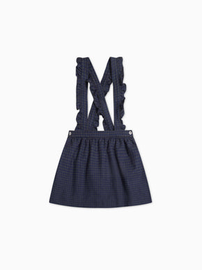 Blue Check Agata Girl Pinafore Skirt