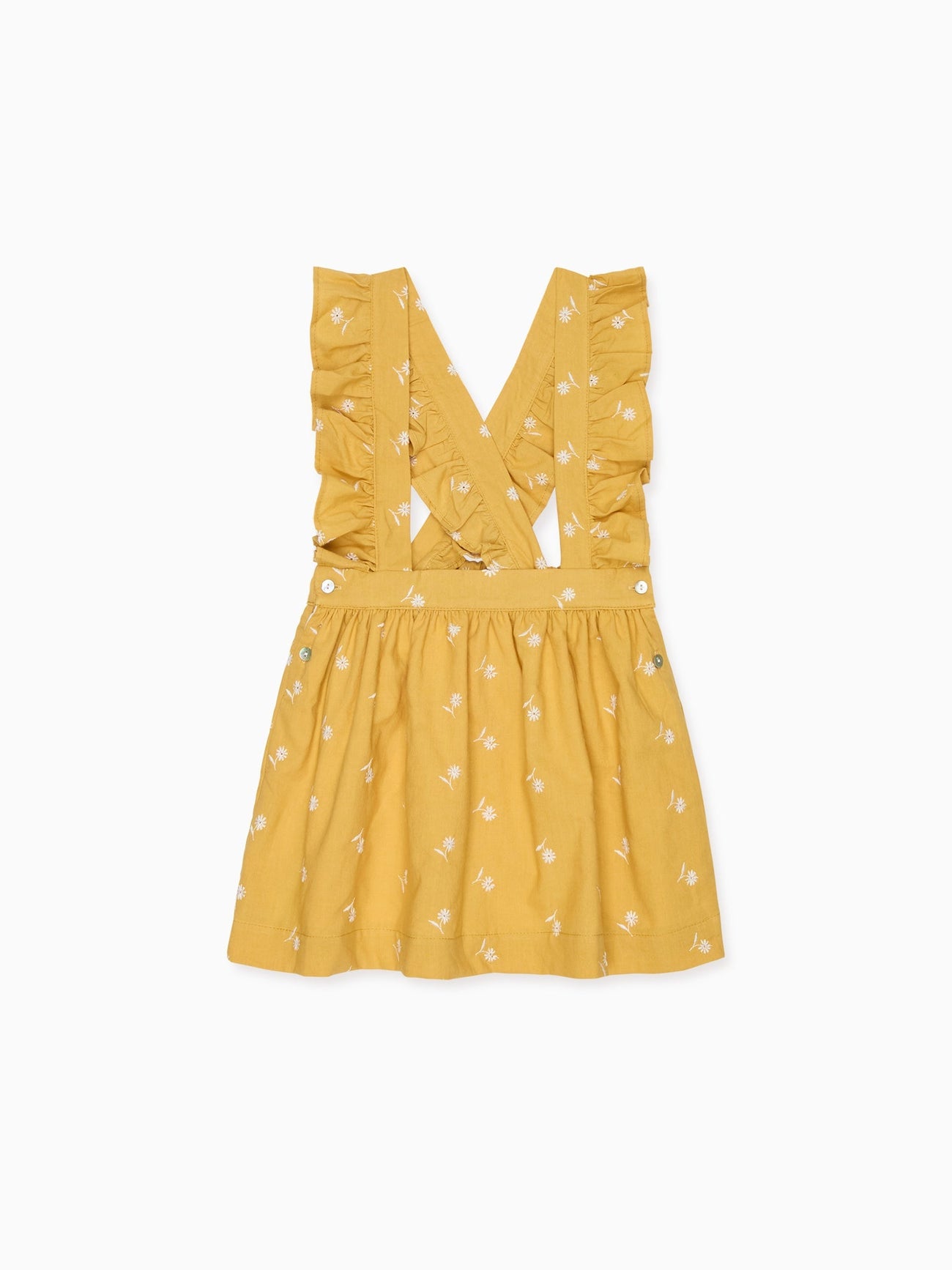 Mustard Floral Agata Girl Pinafore Skirt