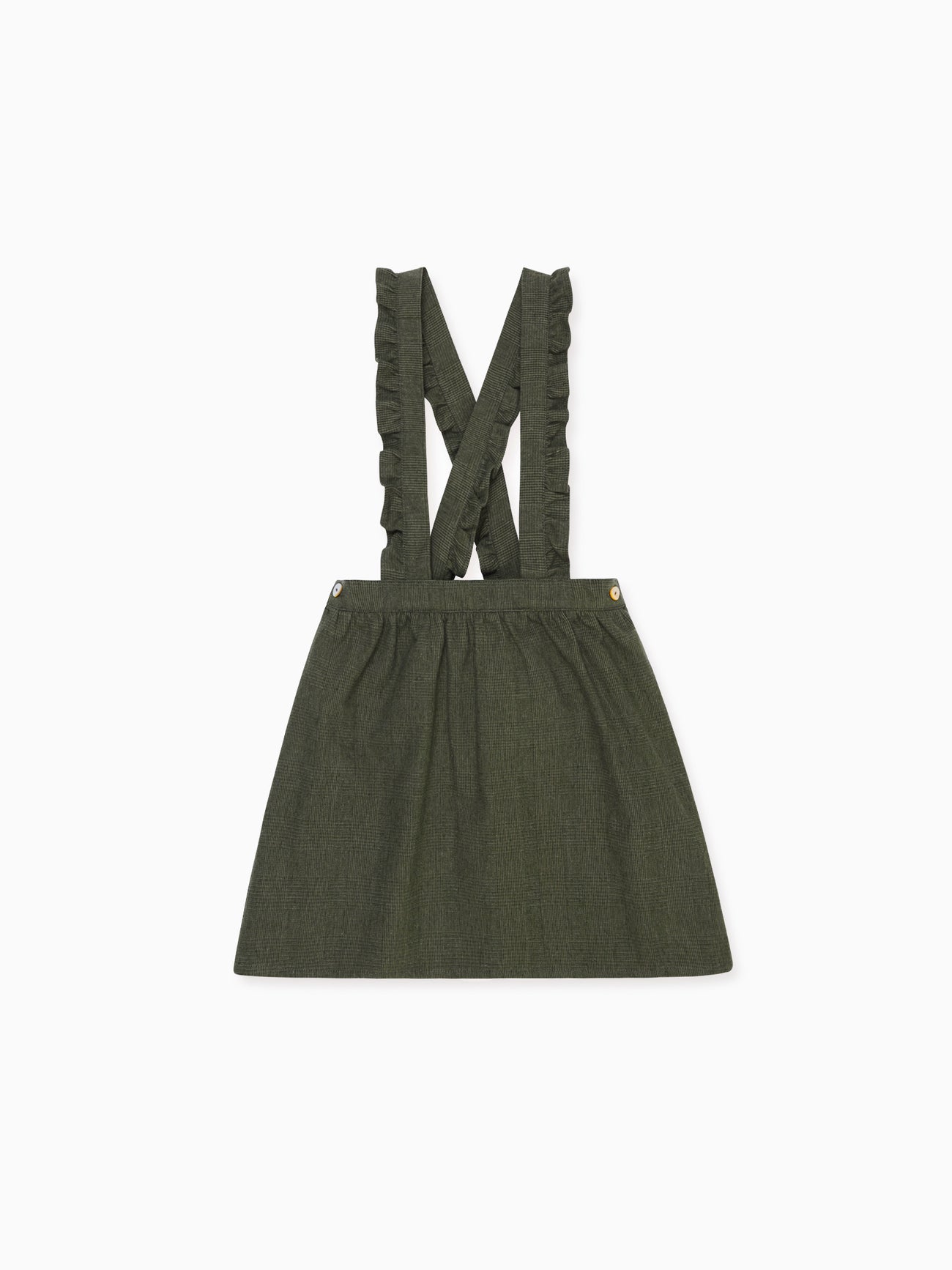 Olive Check Agata Girl Pinafore Skirt