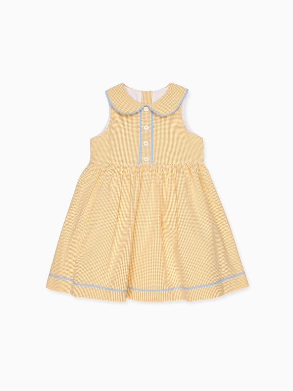 Yellow Gingham Aimee Girl Dress