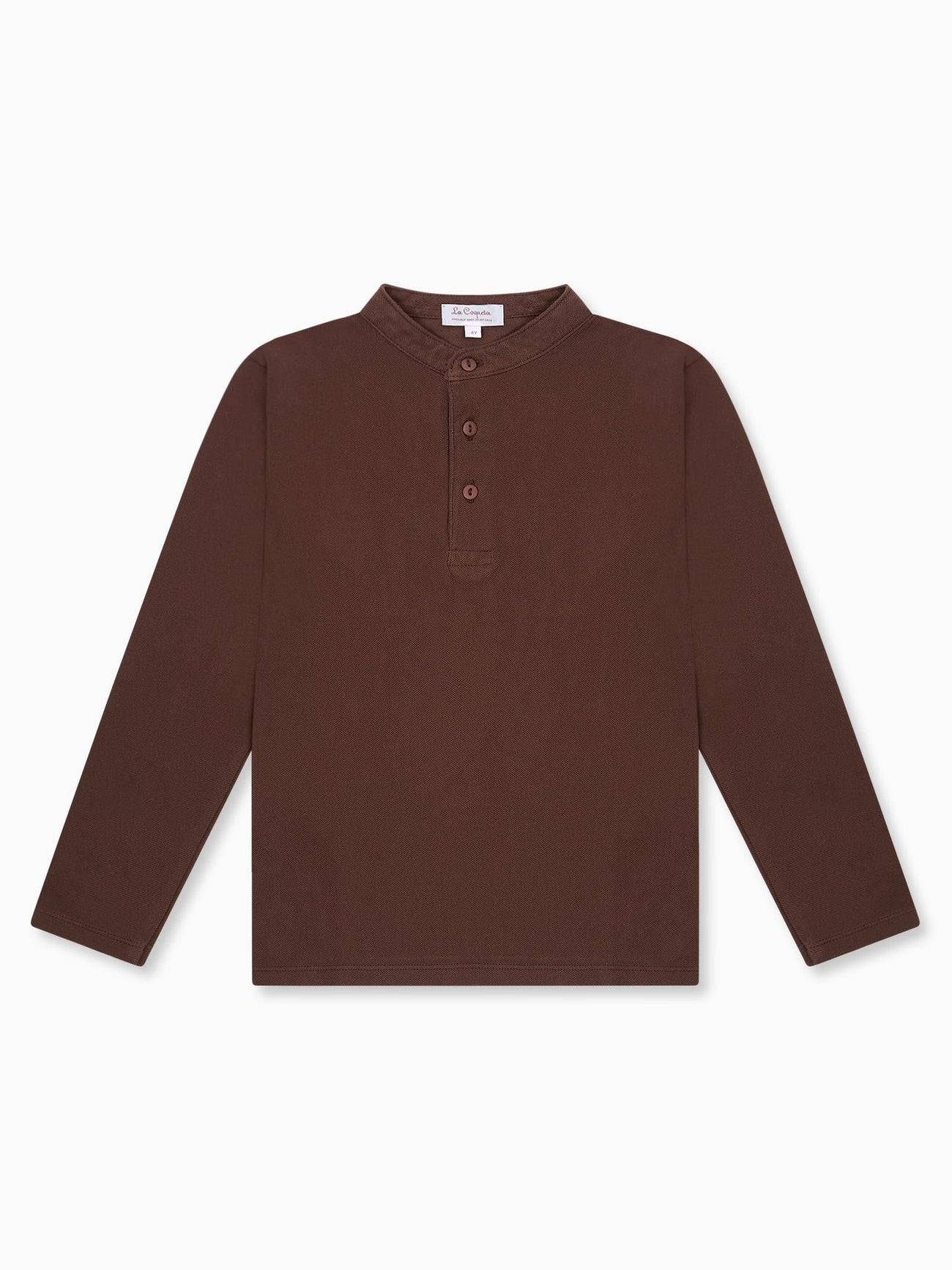 Chocolate Alcomo Long Sleeve Boy Polo Shirt