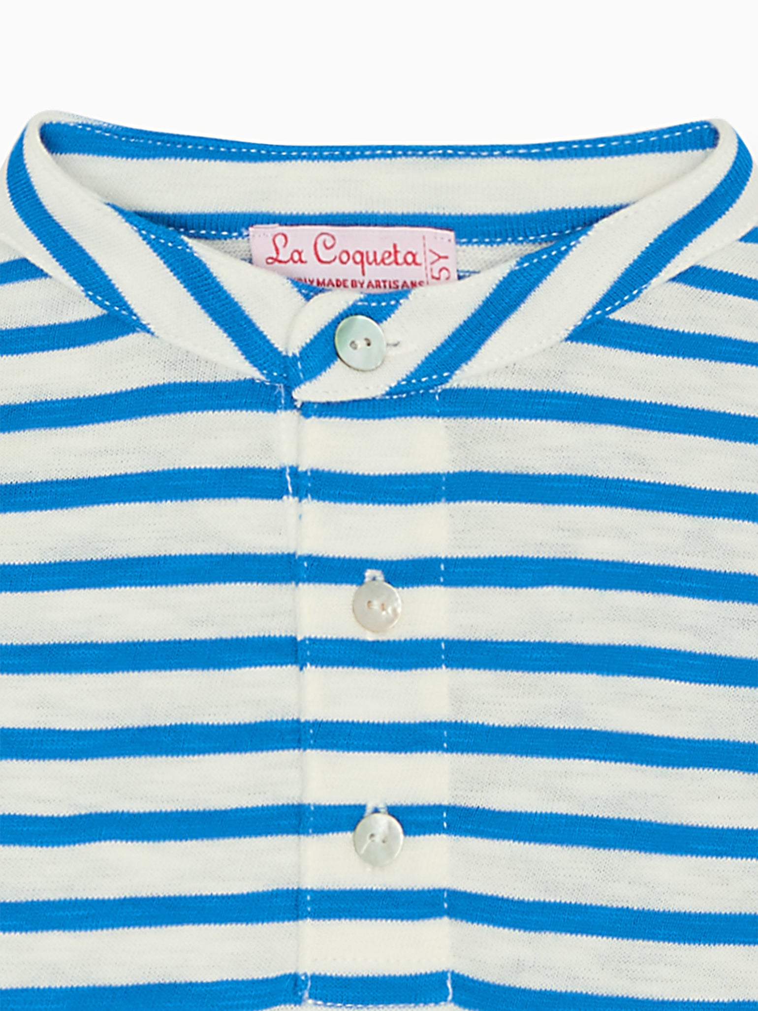 Capri Blue Stripe Alcon Boy Cotton Polo Shirt