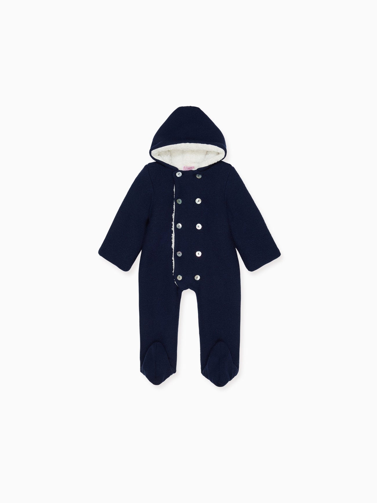 Navy Alejo Merino Baby Snowsuit