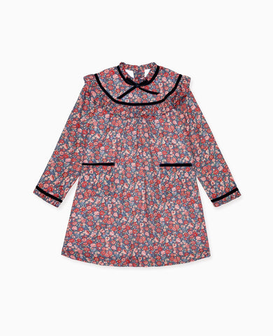 Navy Floral Alita Girl Empire Dress