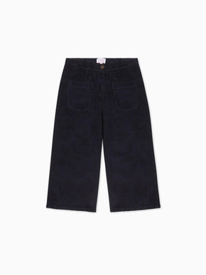 Navy Alma Corduroy Girl Trousers