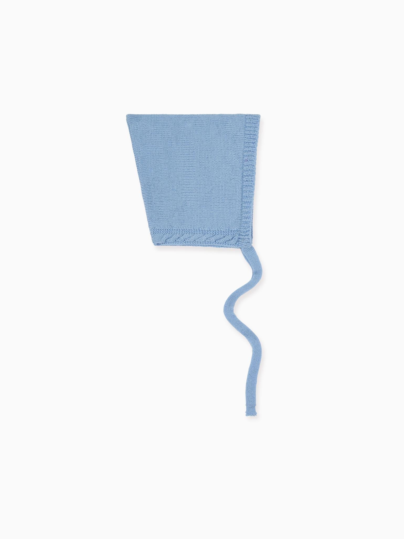 Dusty Blue Alma Merino Baby Knitted Bonnet