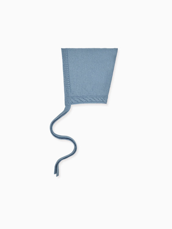 Dusty Blue Alma Merino Baby Knitted Bonnet