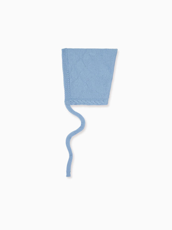Dusty Blue Alma Merino Baby Knitted Bonnet