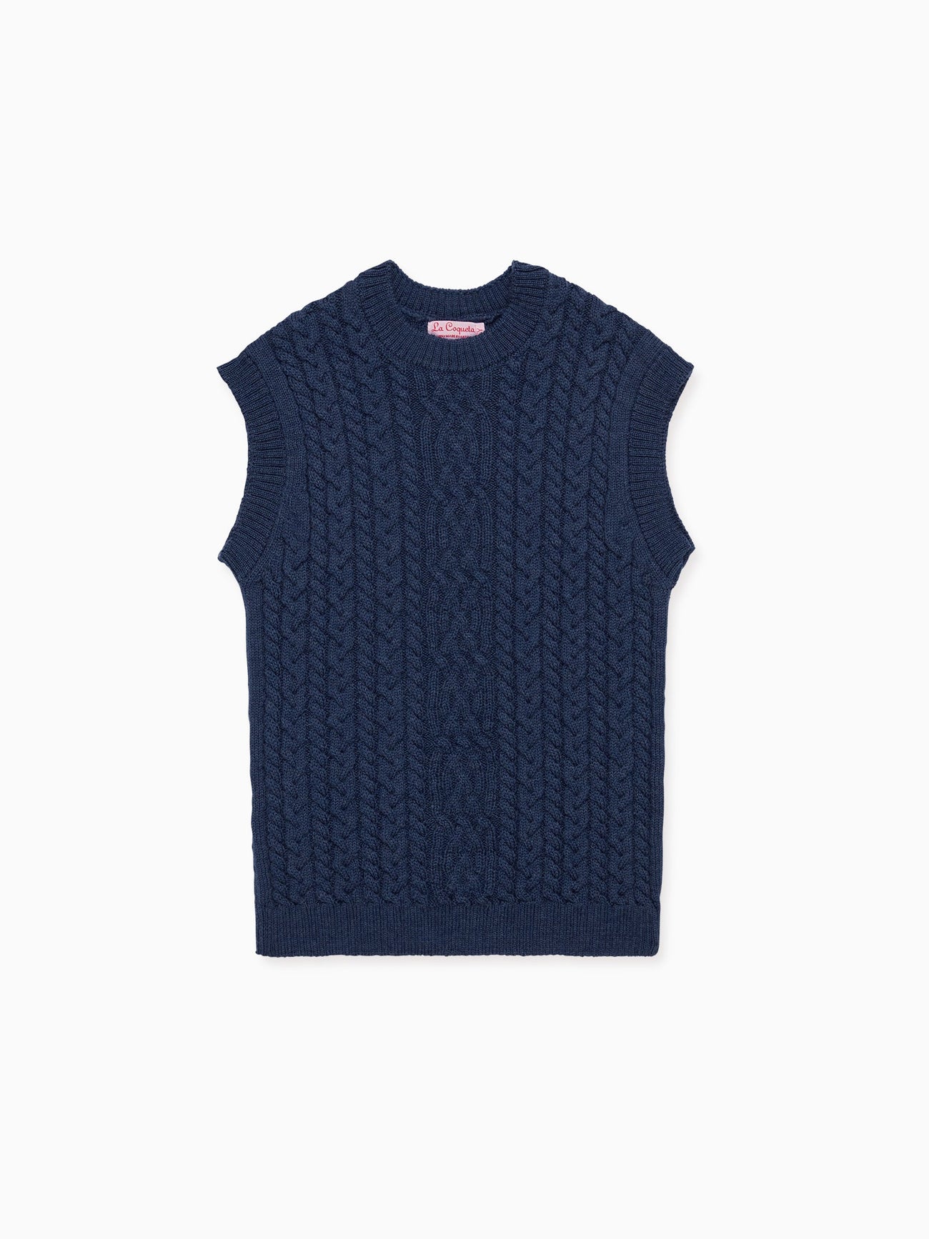 Dark Blue Alvaro Merino Boy Sleeveless Jumper