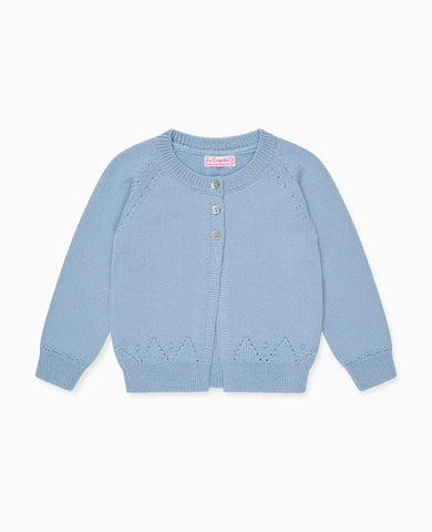 Dusty Blue Alvira Merino Baby Cardigan