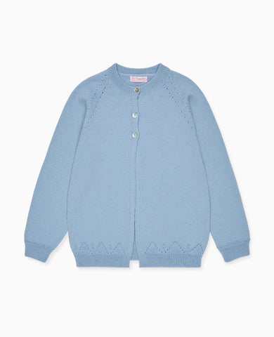 Dusty Blue Alvira Merino Girl Cardigan