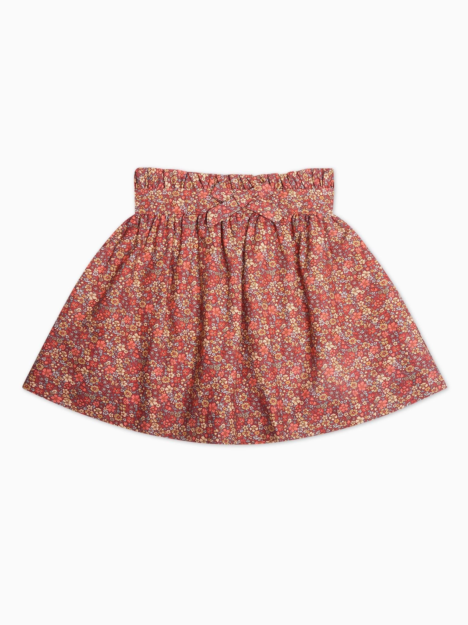 Terracotta Floral Amalia Girl Skirt