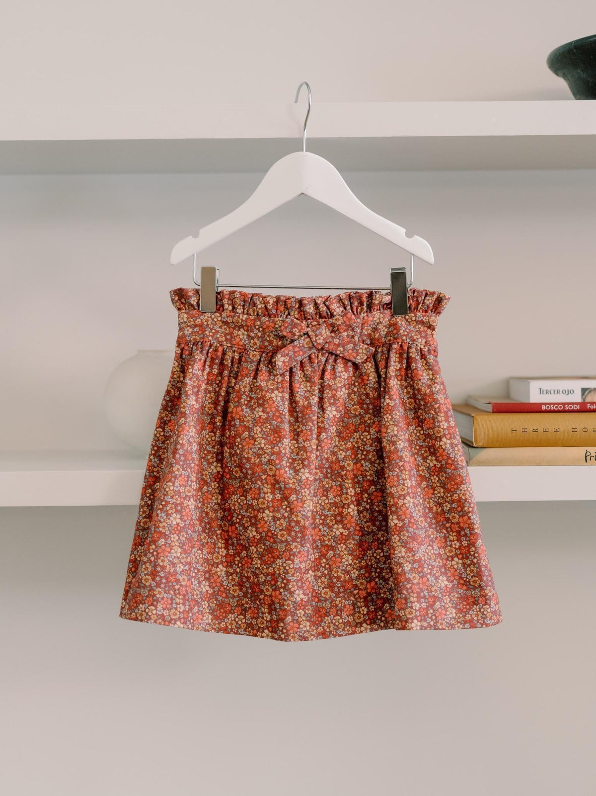 Terracotta Floral Amalia Girl Skirt
