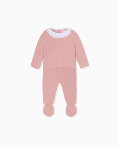 Pink Amaya Merino Baby Girl Knitted Set