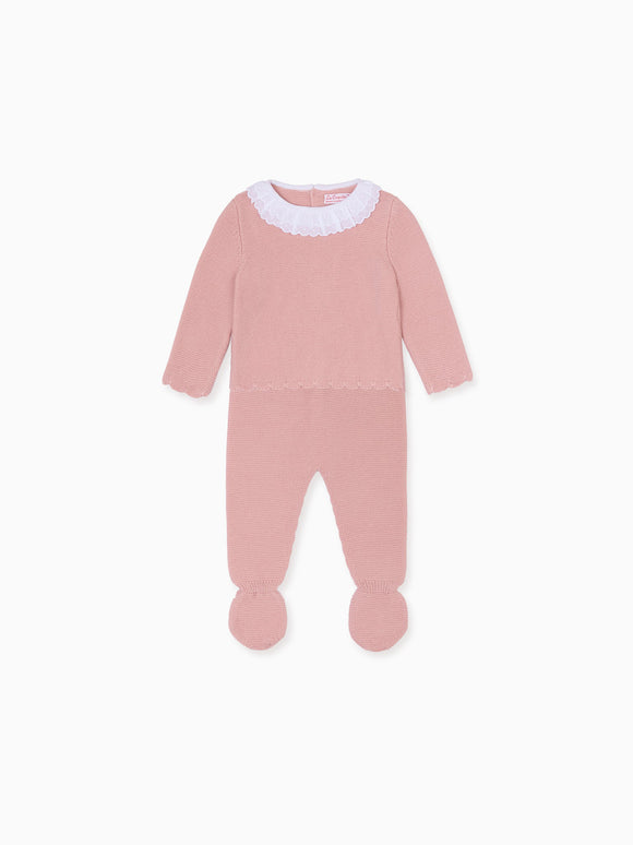 Pink Amaya Merino Baby Girl Knitted Set