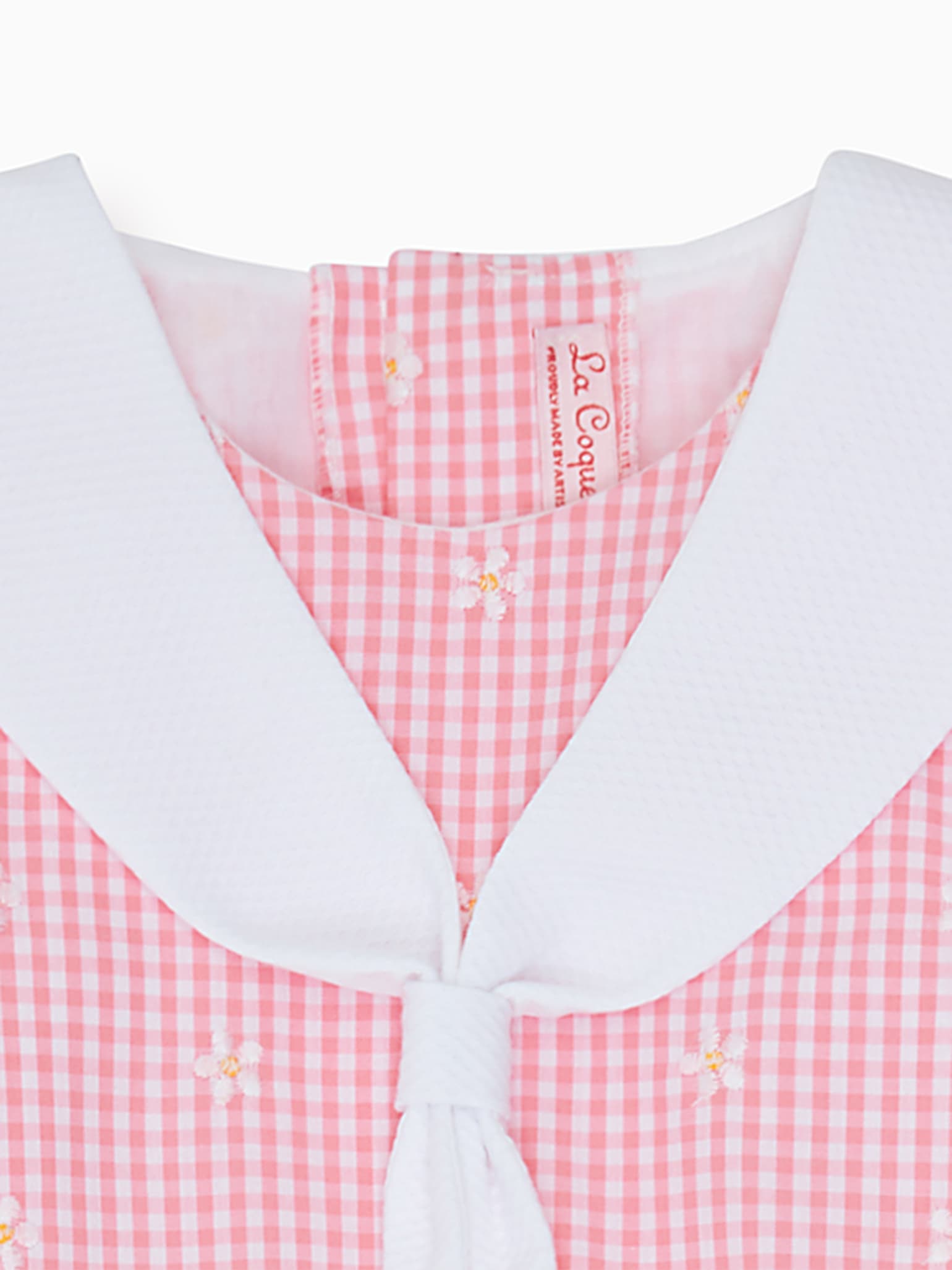 Pink Gingham Amelia Girl Embroidered Dress