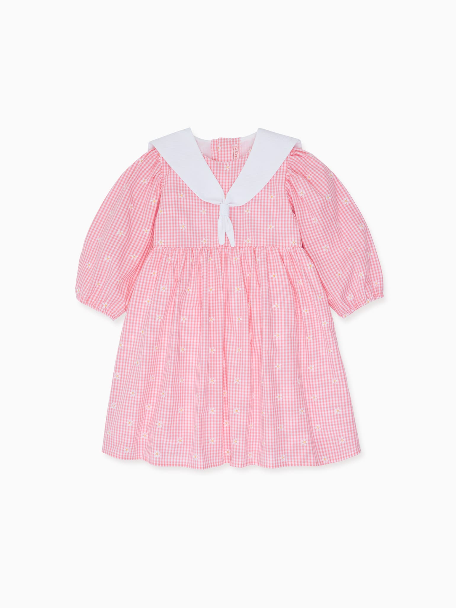 Pink Gingham Amelia Girl Embroidered Dress