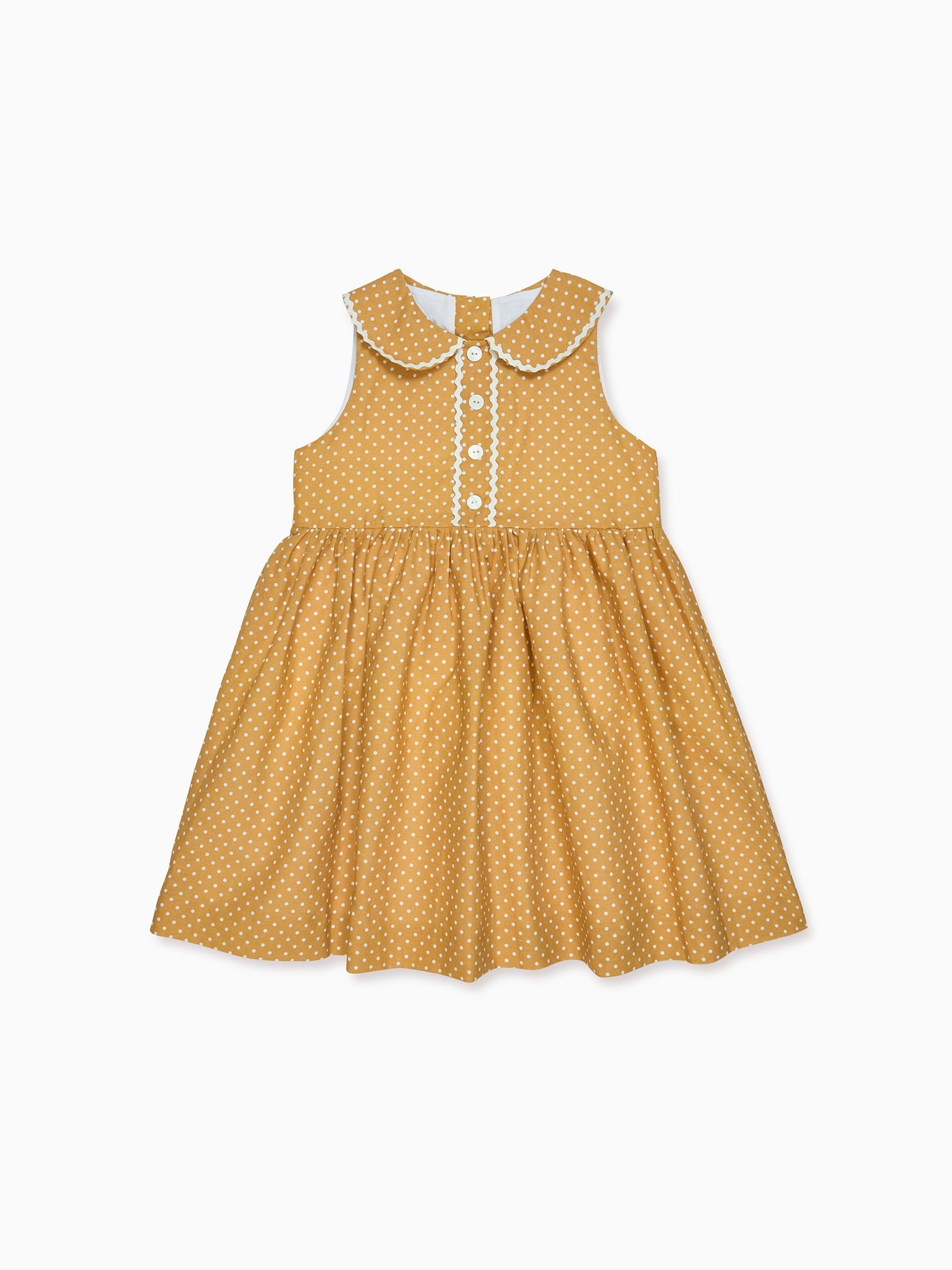 Mustard Polka Dot Amiee Girl Dress