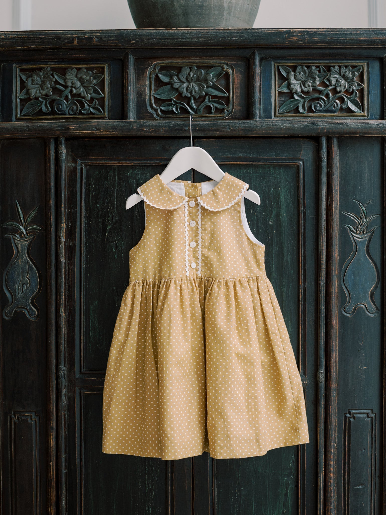 Mustard Polka Dot Amiee Girl Dress